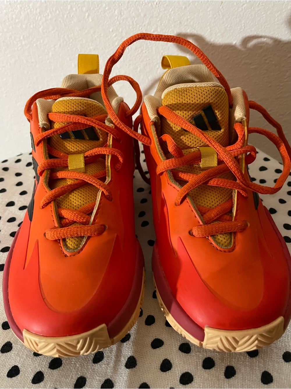 adidas Kids Bright Orange and Yellow Athletic Sneakers